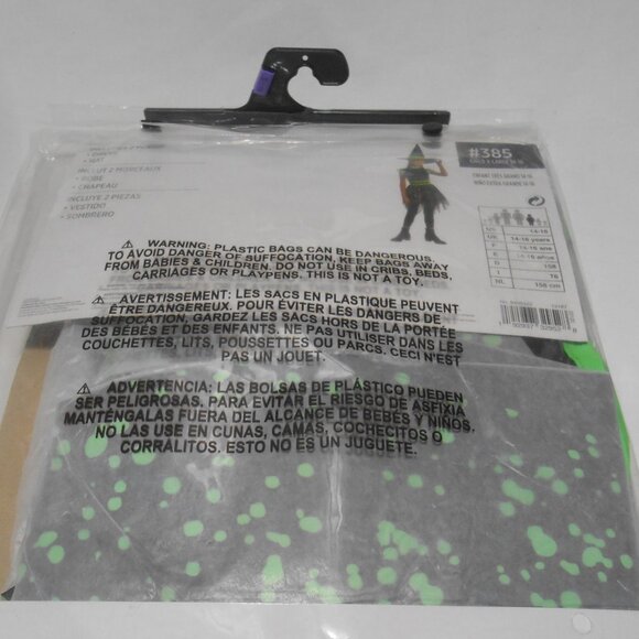 NEW GIRLS SZ XL 14-16 MIDNIGHT MISCHIEF WITCH HALLOWEEN COSTUME GLOW IN THE DARK - Picture 3 of 9